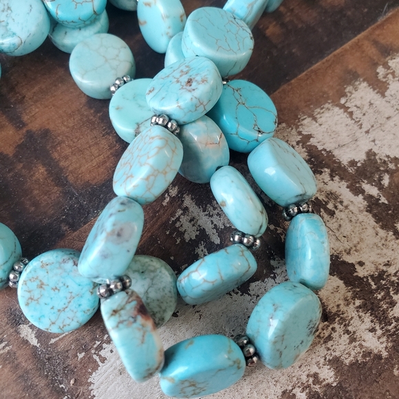 Turquoise two strand necklace - Picture 3 of 5